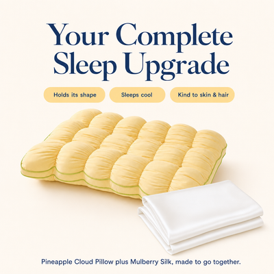 Complete sleep upgrade — one Pineapple Cloud Pillow plus two Mulberry Silk pillowcases bundle value
