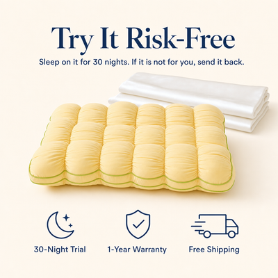 Risk-free 30-night sleep trial and 1-year no-flat warranty